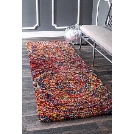 Nuloom Ardelle Swirl Shaggy Area Rug 2ft 6in x 6ft OZXL03A-2606